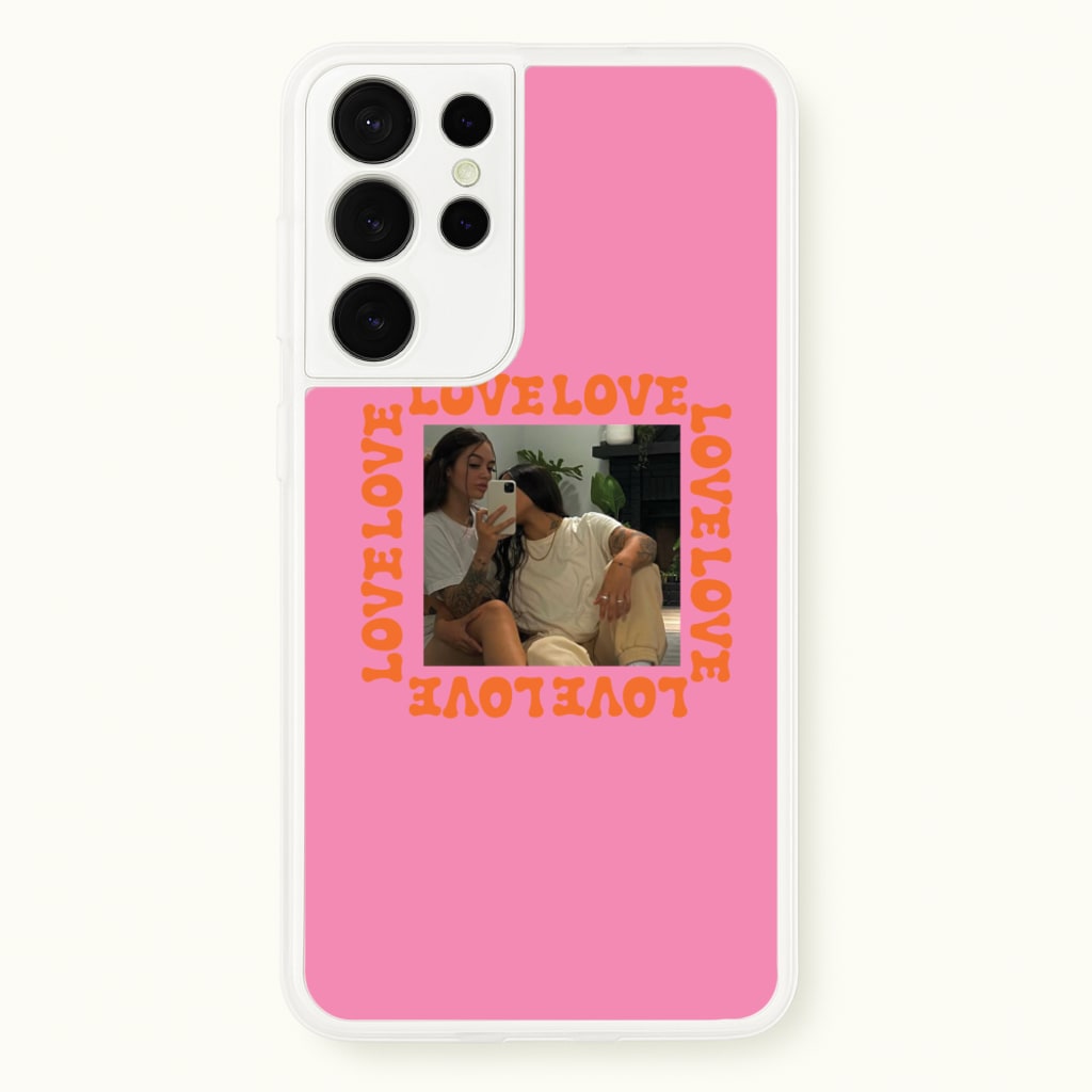 Love, Love, Love - Personalised Couples - Personalised Valentine's Day Phone Case for Galaxy S21 Ultra