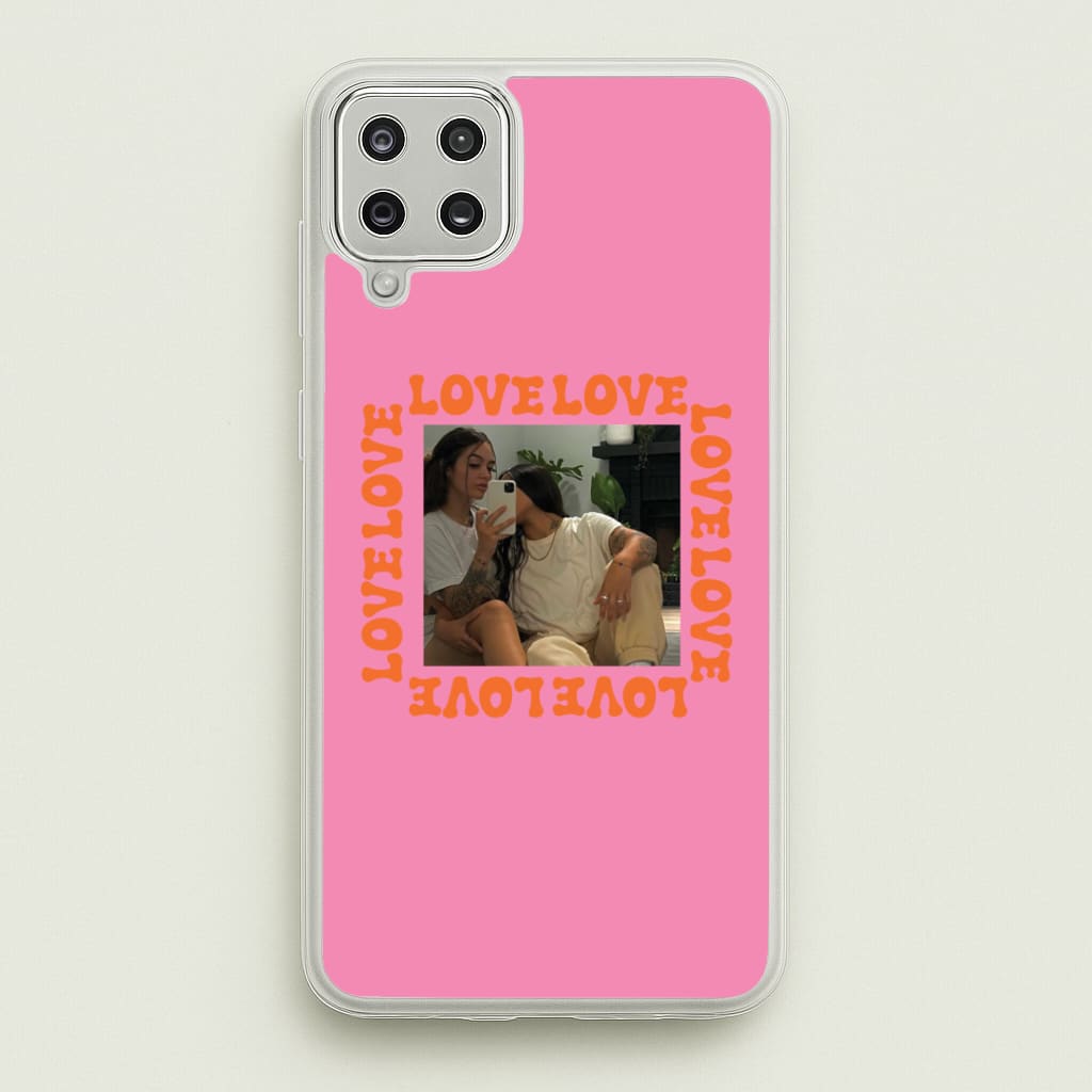 Love, Love, Love - Personalised Couples - Personalised Valentine's Day Phone Case for Galaxy A12