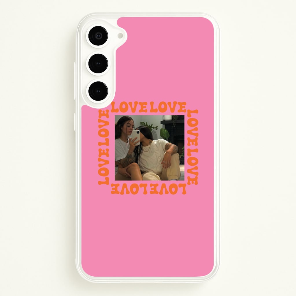 Love, Love, Love - Personalised Couples - Personalised Valentine's Day Phone Case for Galaxy S23