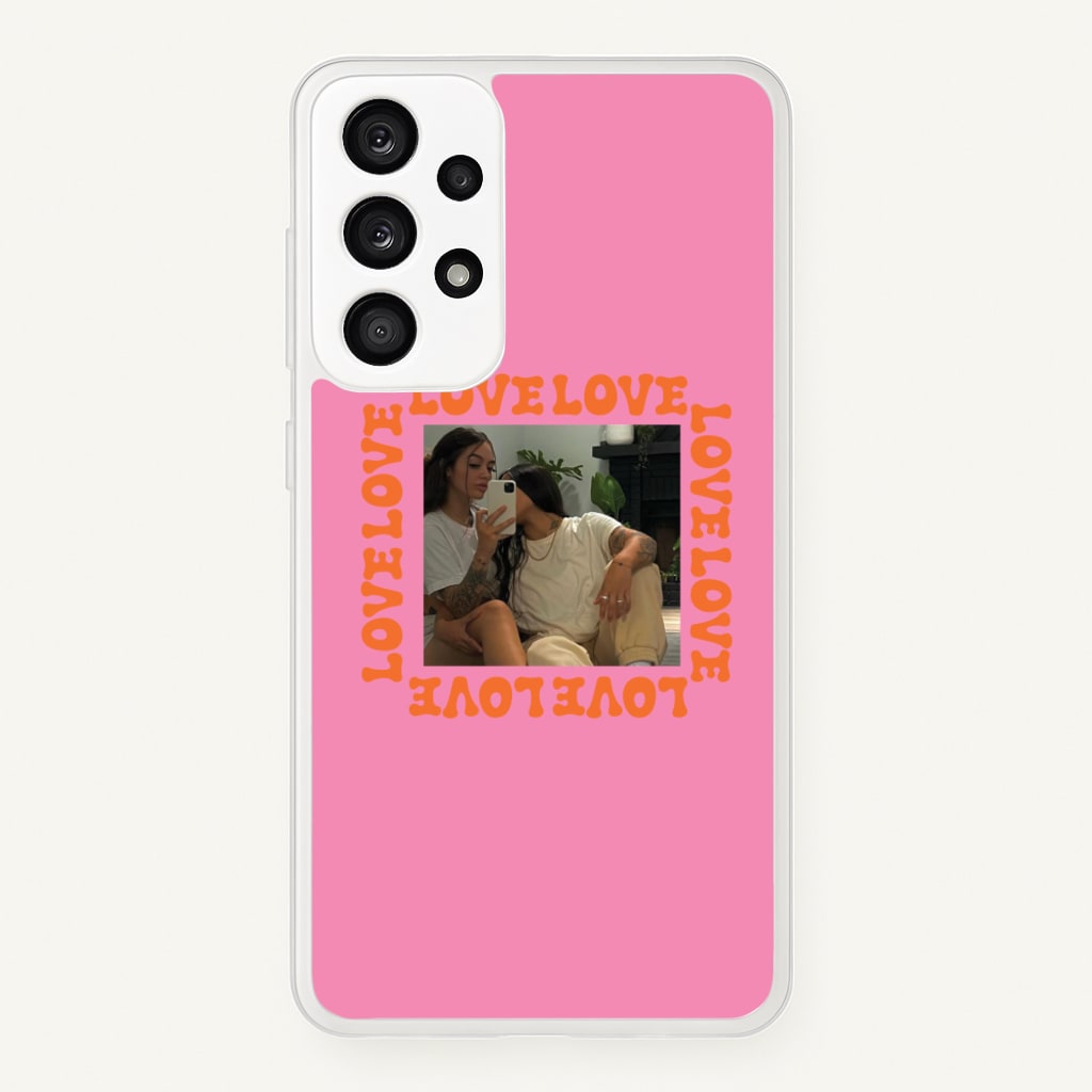 Love, Love, Love - Personalised Couples - Personalised Valentine's Day Phone Case for Galaxy A33