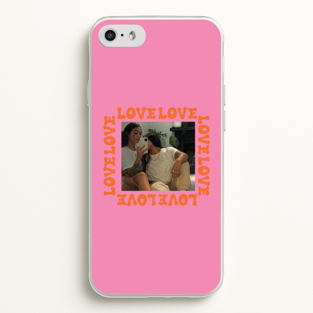 Love, Love, Love - Personalised Couples - Personalised Valentine's Day Phone Case for iPhone 5 / 5s / SE 2016