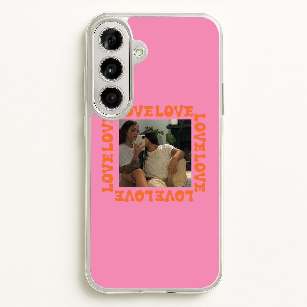 Love, Love, Love - Personalised Couples - Personalised Valentine's Day Phone Case for Galaxy A56