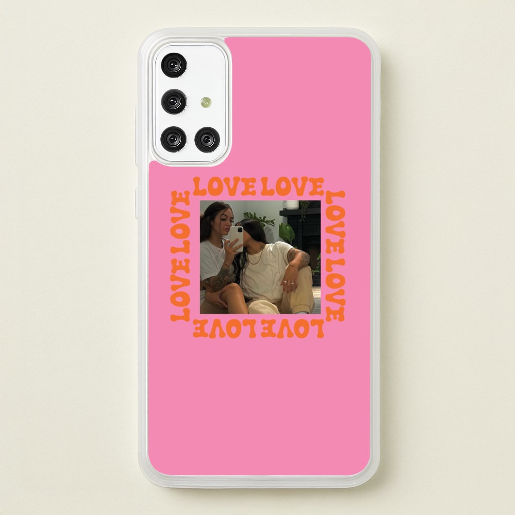 Love, Love, Love - Personalised Couples - Personalised Valentine's Day Phone Case for Galaxy A71