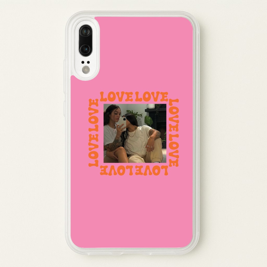 Love, Love, Love - Personalised Couples - Personalised Valentine's Day Phone Case for Huawei P20