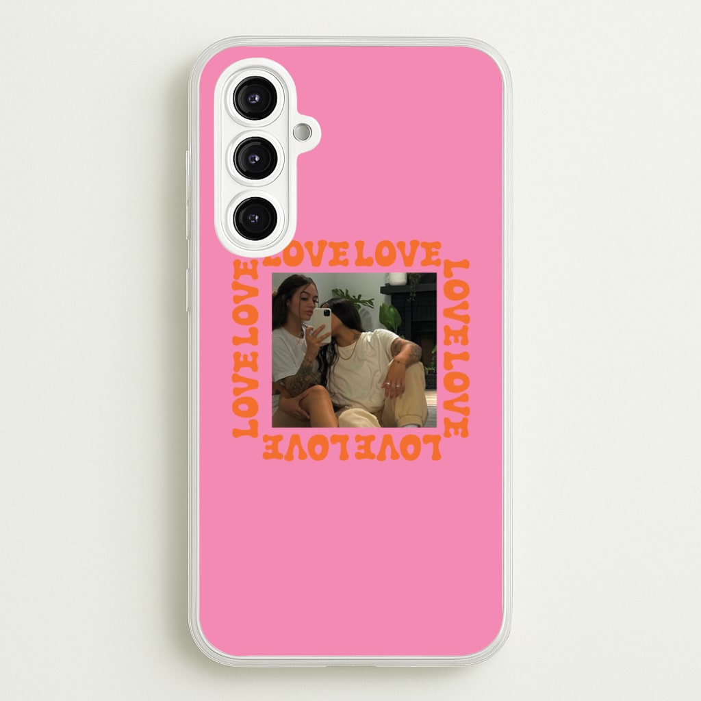 Love, Love, Love - Personalised Couples - Personalised Valentine's Day Phone Case for Galaxy A16