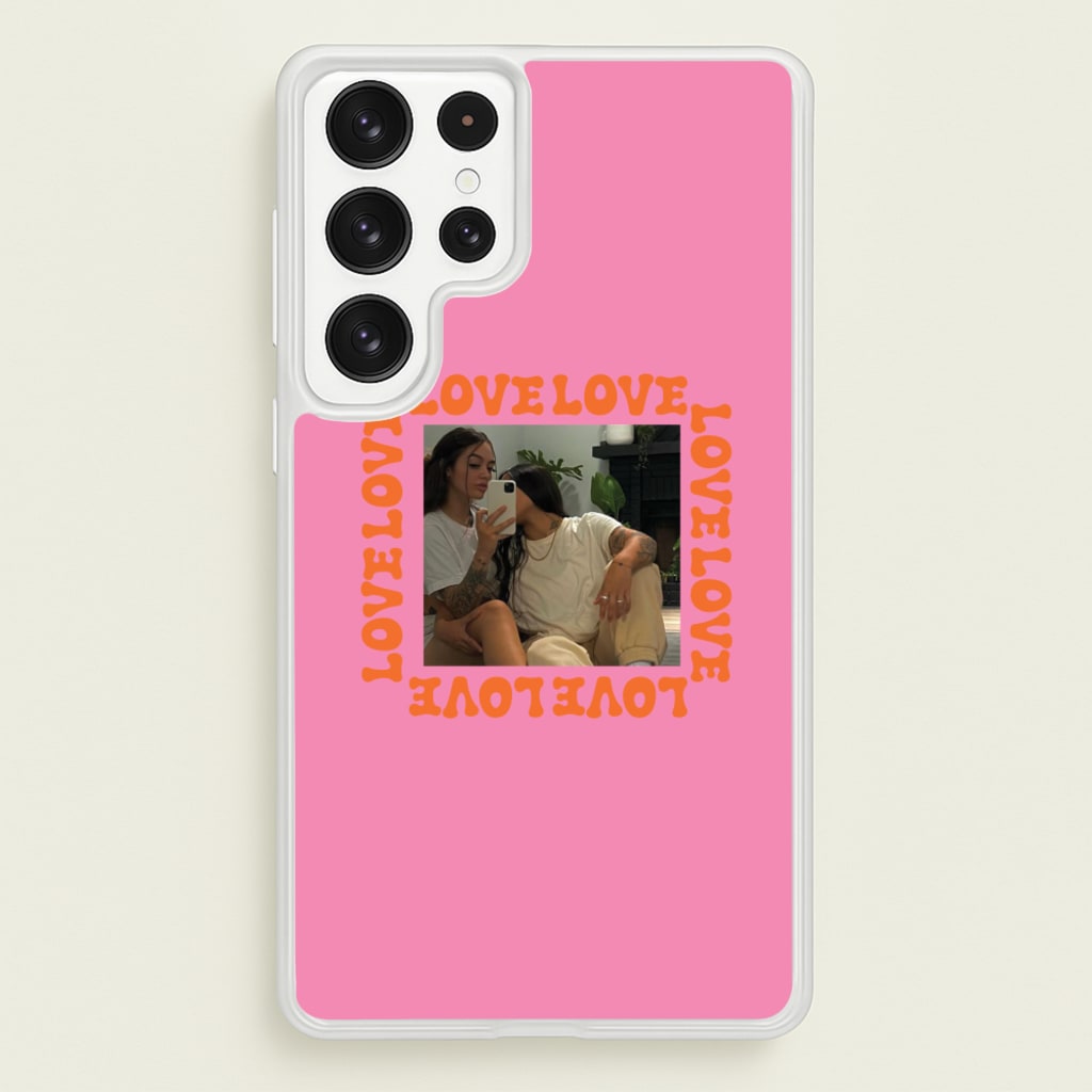 Love, Love, Love - Personalised Couples - Personalised Valentine's Day Phone Case for Galaxy S23 Ultra