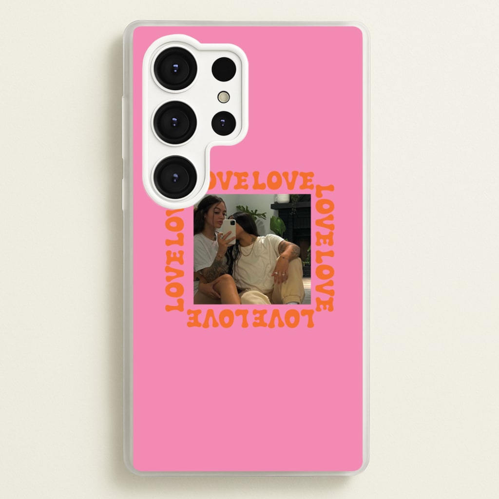 Love, Love, Love - Personalised Couples - Personalised Valentine's Day Phone Case for Galaxy S25 Ultra