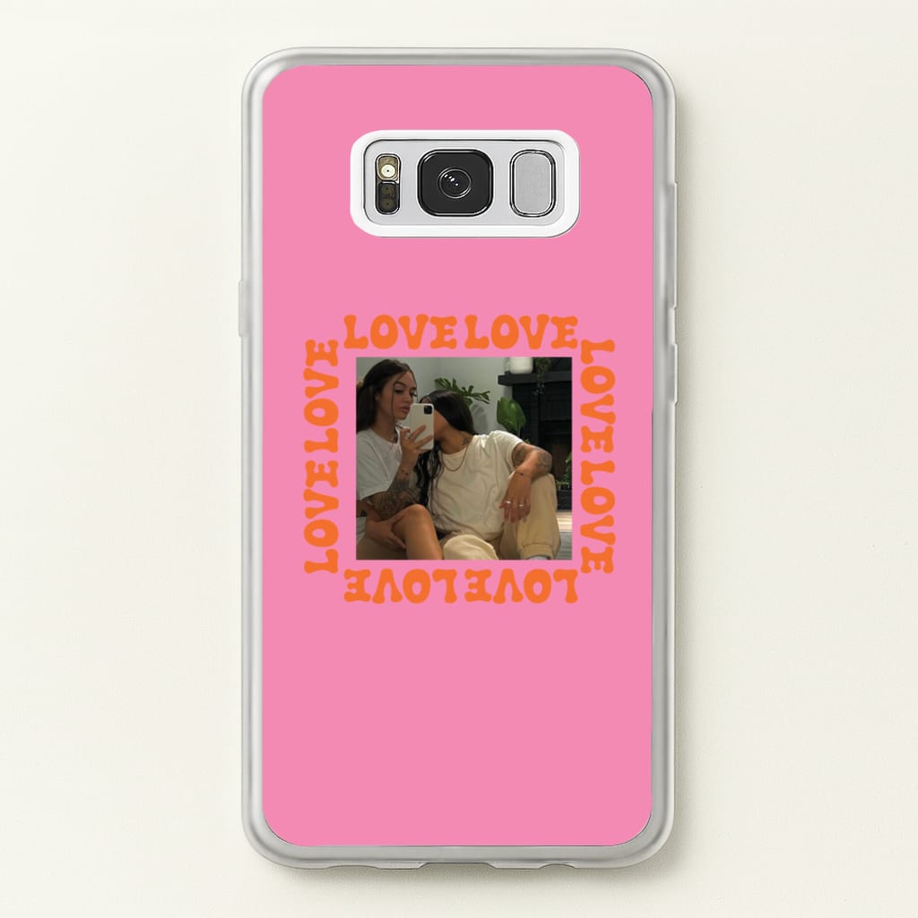 Love, Love, Love - Personalised Couples - Personalised Valentine's Day Phone Case for Galaxy S8