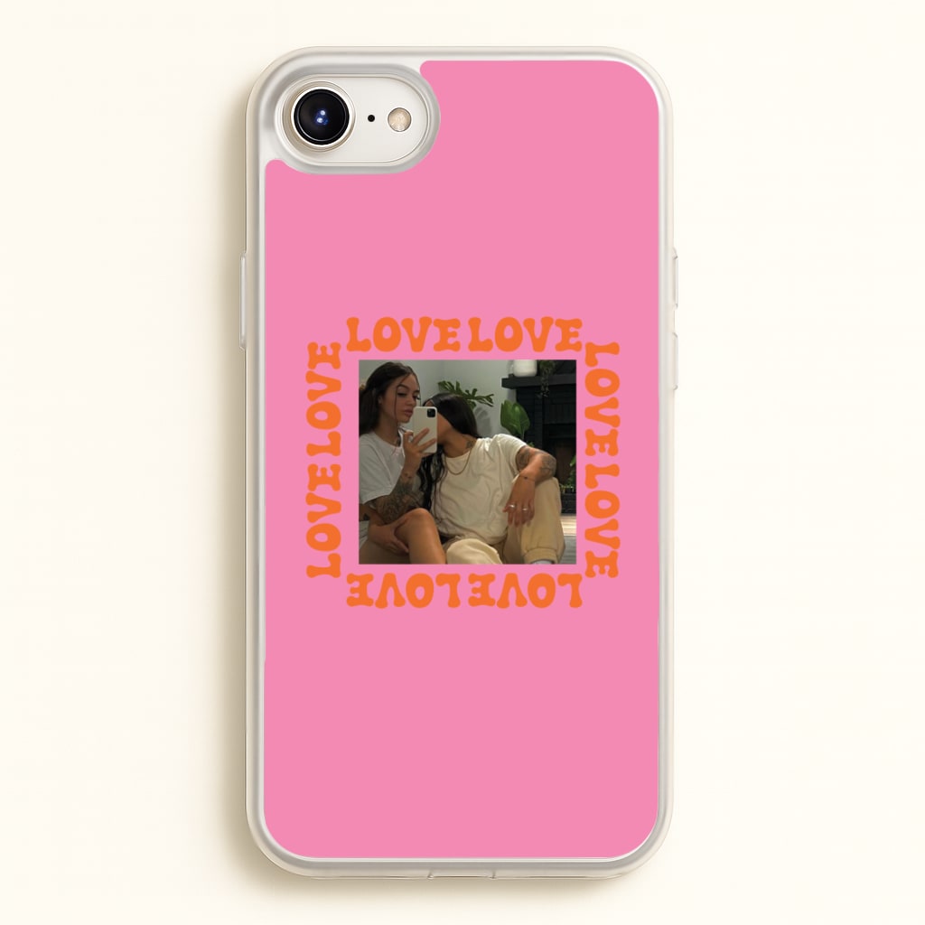 Love, Love, Love - Personalised Couples - Personalised Valentine's Day Phone Case for iPhone 6 / 7 / 8 / SE