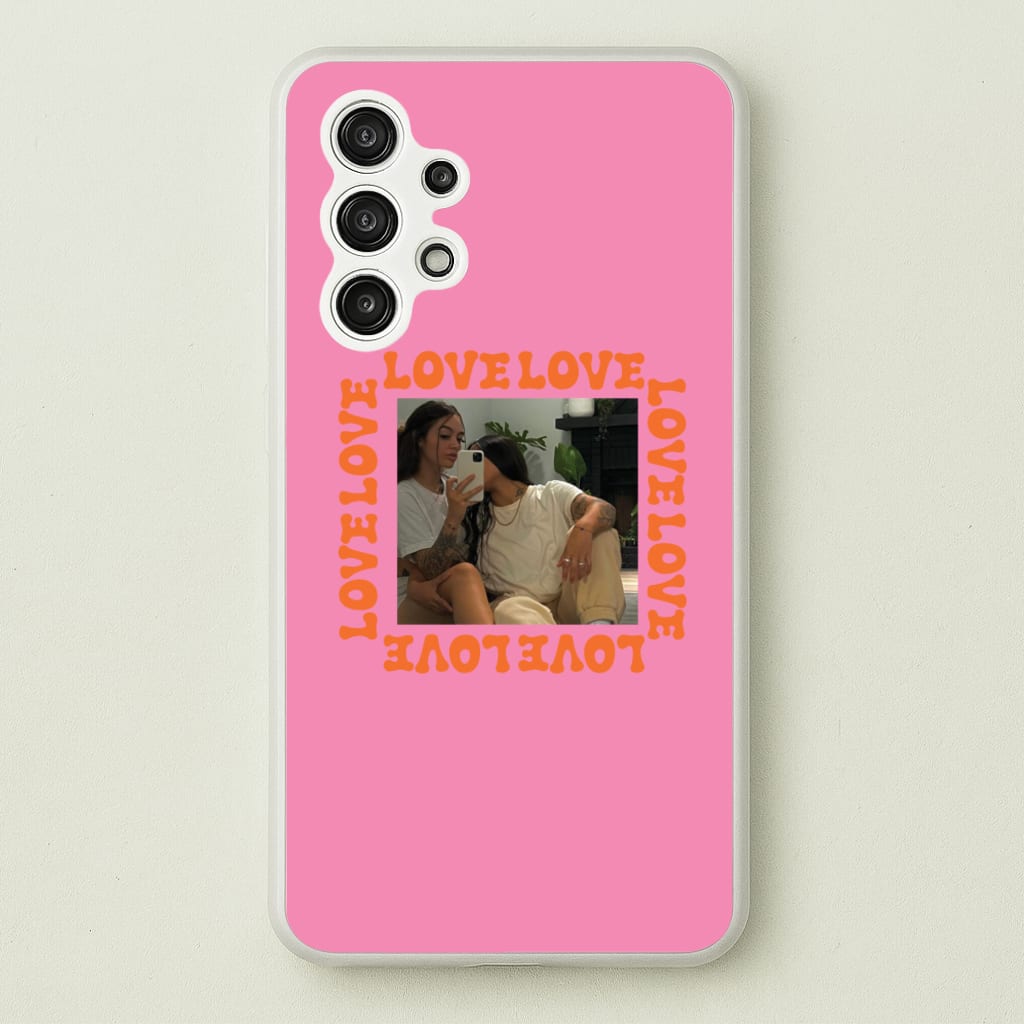 Love, Love, Love - Personalised Couples - Personalised Valentine's Day Phone Case for Galaxy A13