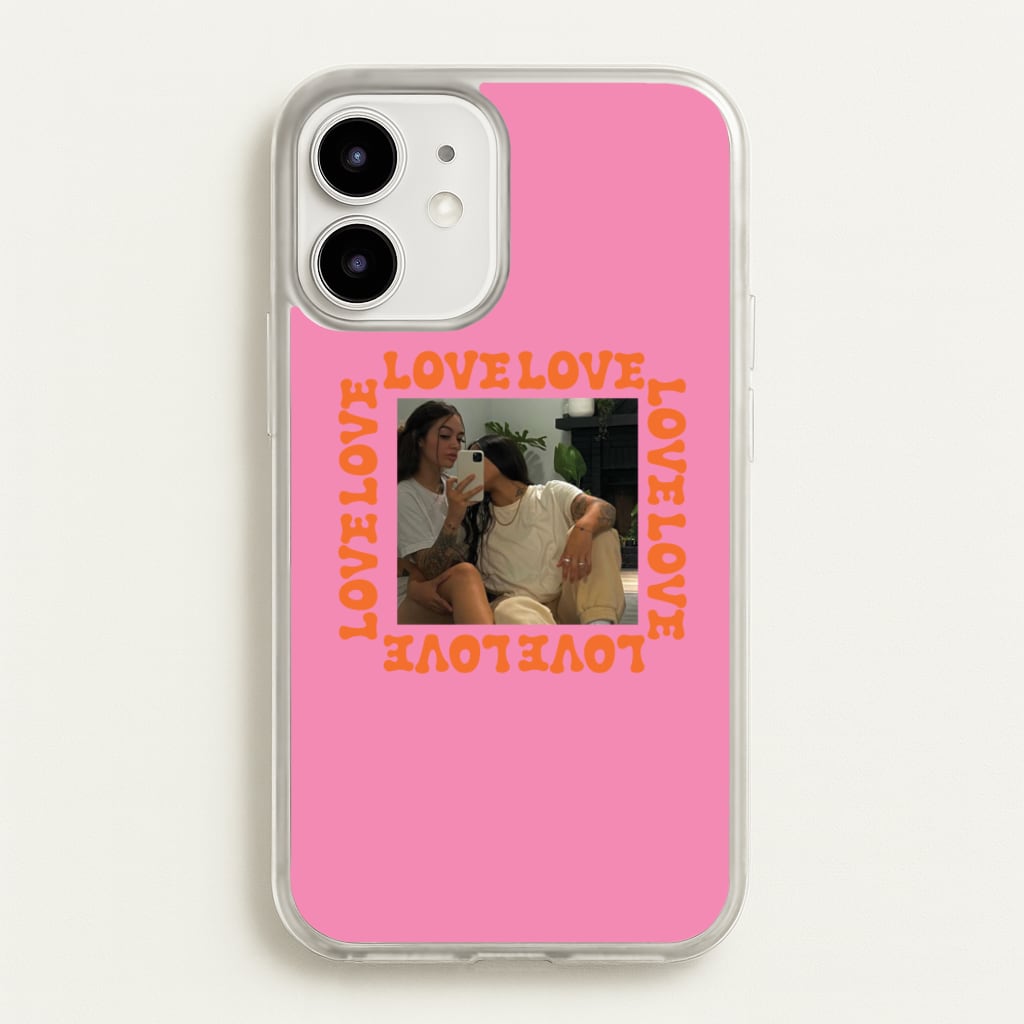 Love, Love, Love - Personalised Couples - Personalised Valentine's Day Phone Case for iPhone 12 Mini