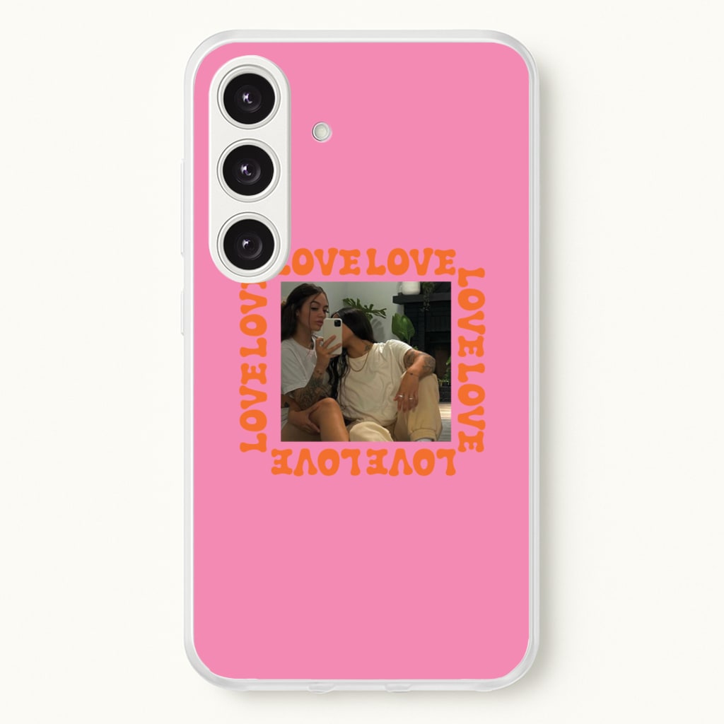 Love, Love, Love - Personalised Couples - Personalised Valentine's Day Phone Case for Galaxy S24