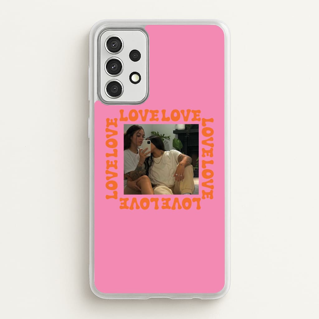 Love, Love, Love - Personalised Couples - Personalised Valentine's Day Phone Case for Galaxy A52 / A52s
