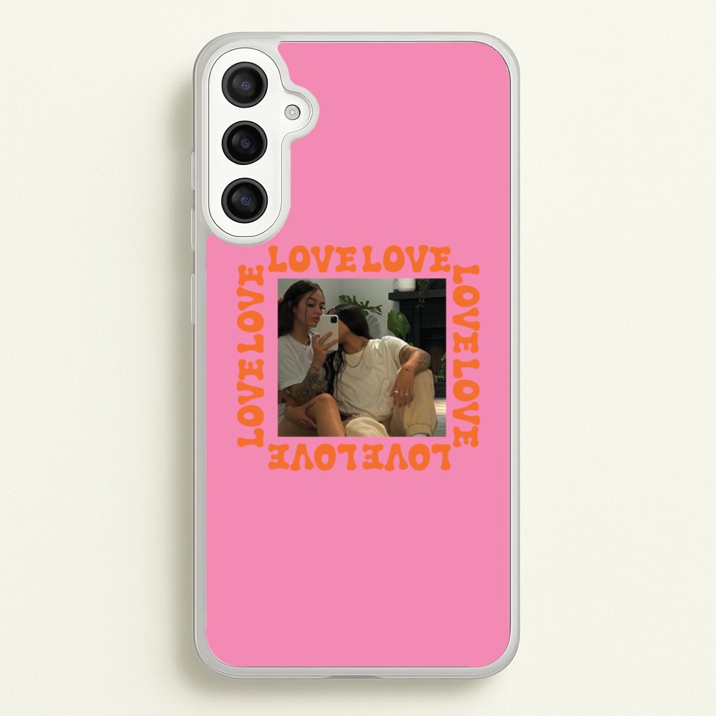 Love, Love, Love - Personalised Couples - Personalised Valentine's Day Phone Case for Galaxy A34