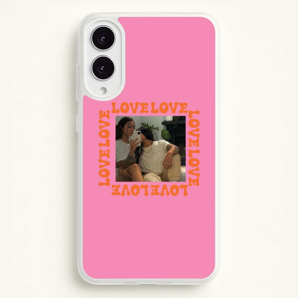 Love, Love, Love - Personalised Couples - Personalised Valentine's Day Phone Case for Galaxy S25 Edge
