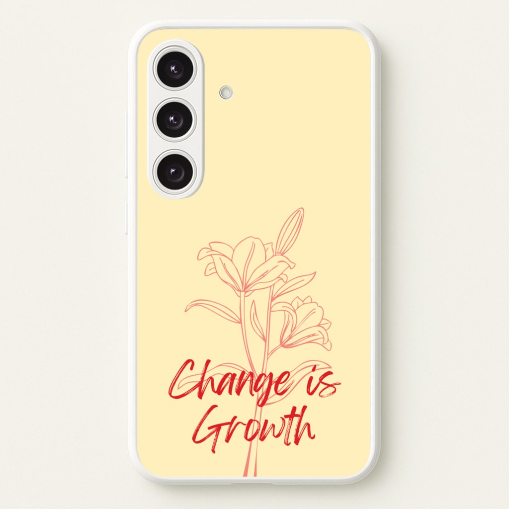 Change Is Growth Orchid - Quotes Phone Case for Galaxy S25 Plus
