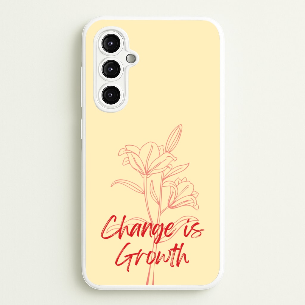 Change Is Growth Orchid - Quotes Phone Case for Galaxy A14