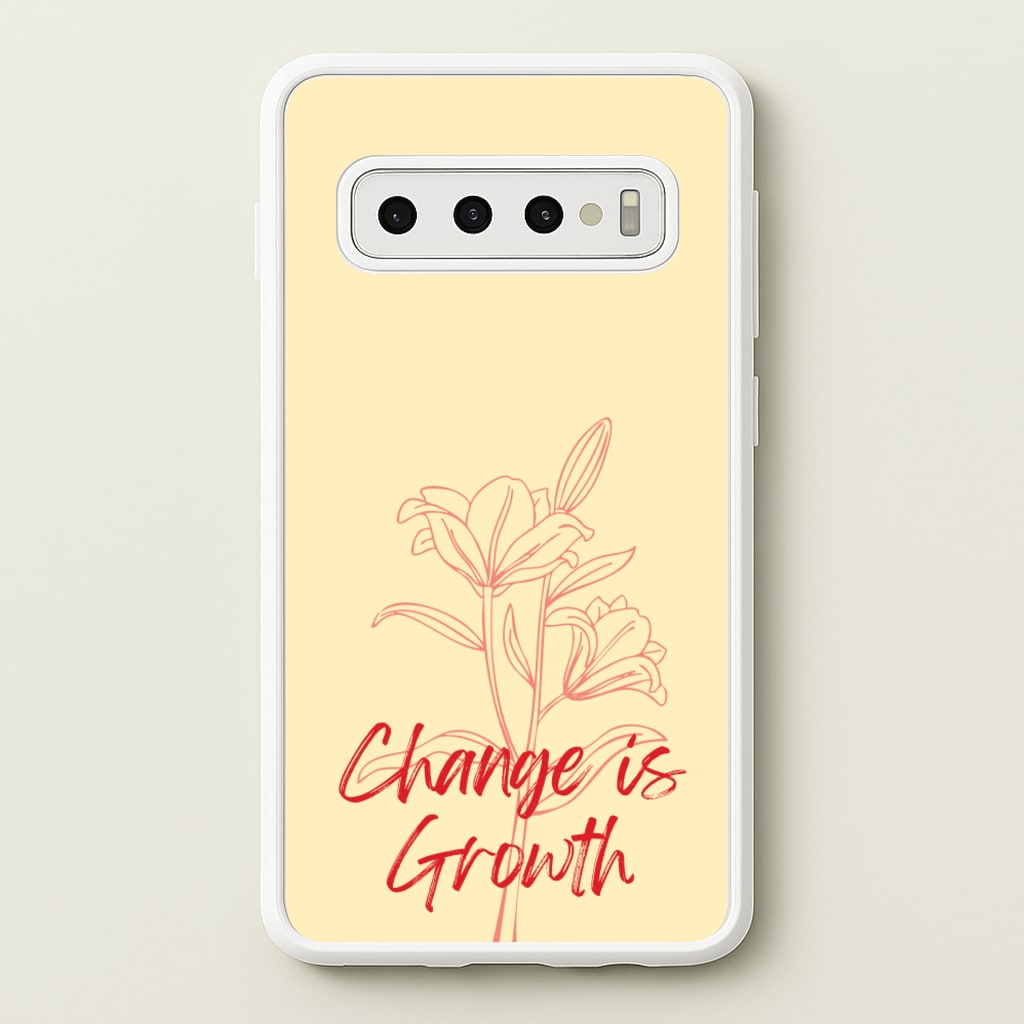 Change Is Growth Orchid - Quotes Phone Case for Galaxy S10
