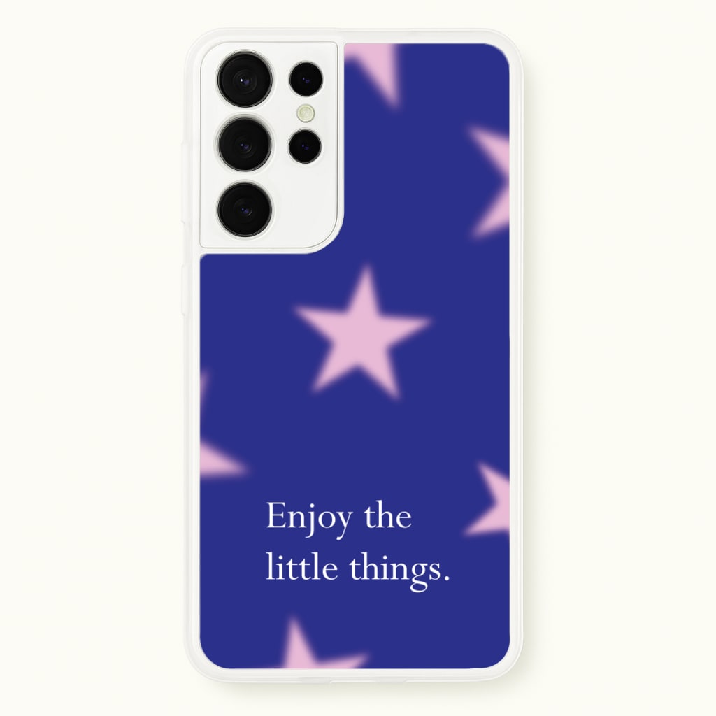 Enjoy The Little Things Dark Purple - Quotes Phone Case for Galaxy S21 Ultra