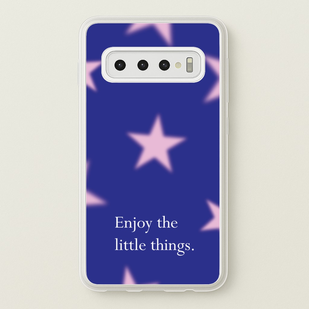 Enjoy The Little Things Dark Purple - Quotes Phone Case for Galaxy S10 Plus