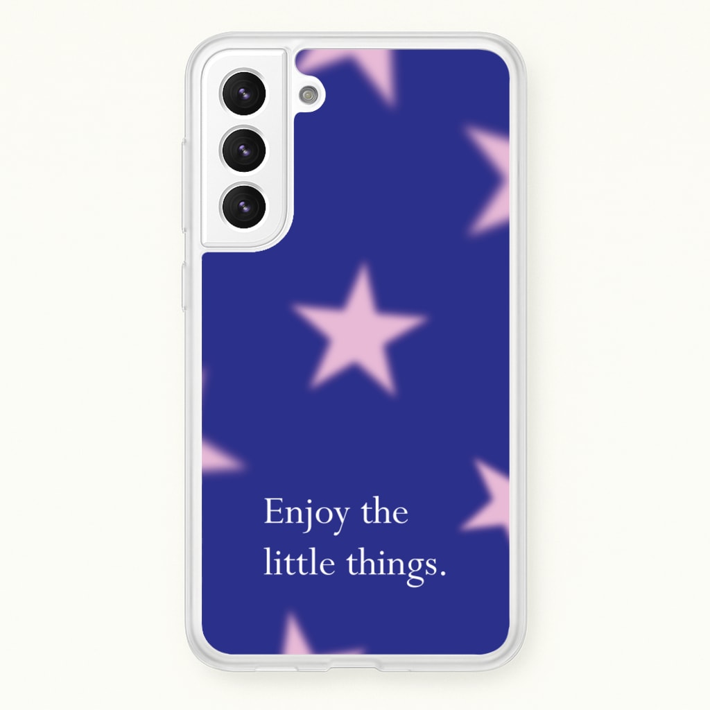 Enjoy The Little Things Dark Purple - Quotes Phone Case for Galaxy S21FE
