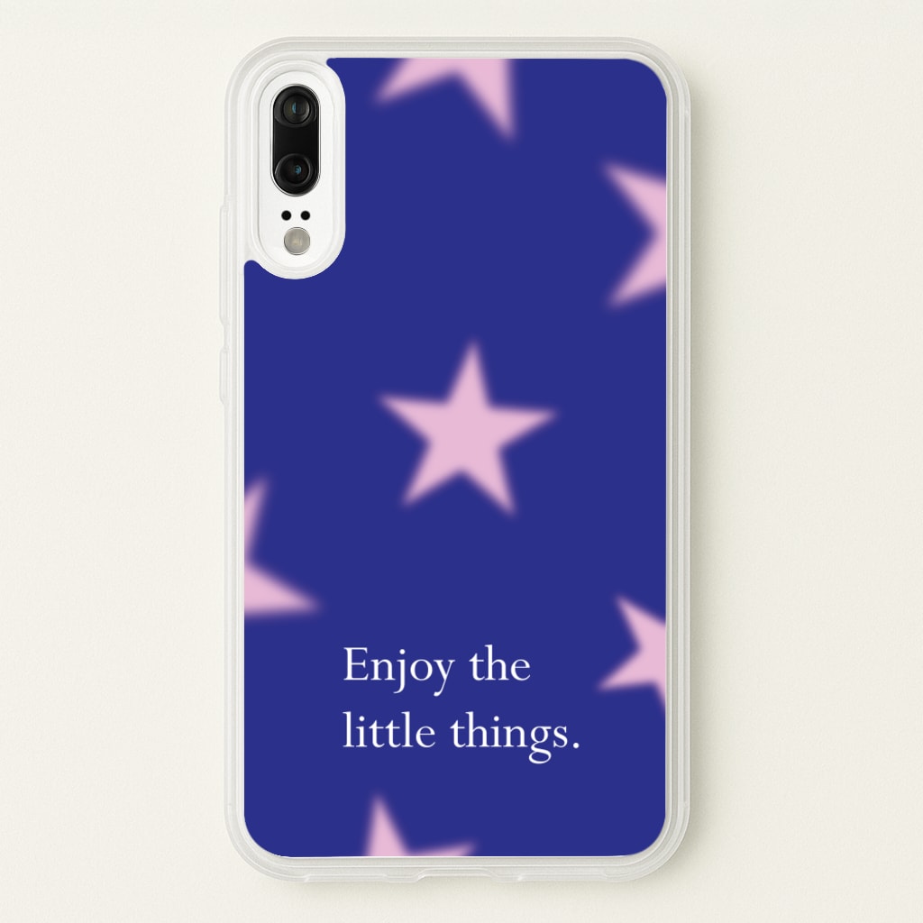 Enjoy The Little Things Dark Purple - Quotes Phone Case for Huawei P20