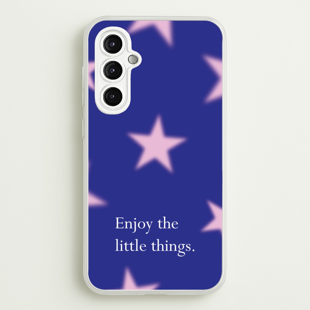 Enjoy The Little Things Dark Purple - Quotes Phone Case for Galaxy A14
