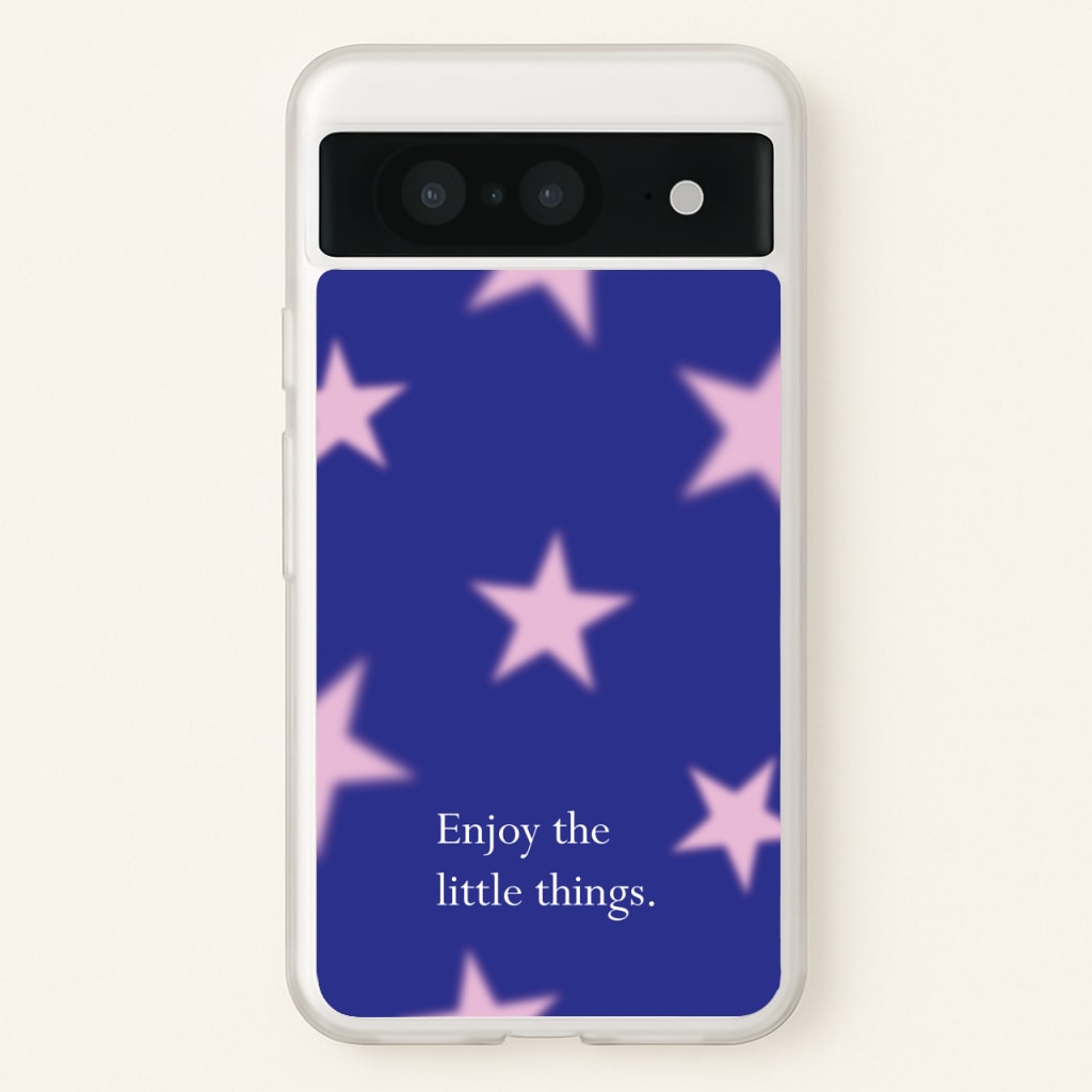 Enjoy The Little Things Dark Purple - Quotes Phone Case for Google Pixel 8