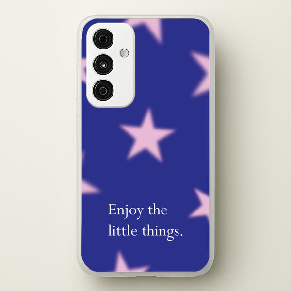 Enjoy The Little Things Dark Purple - Quotes Phone Case for Galaxy A35