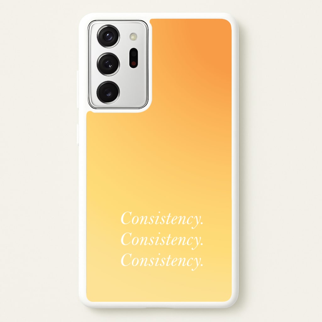 Consistency Yellow - Quotes Phone Case for Galaxy Note 20 Ultra