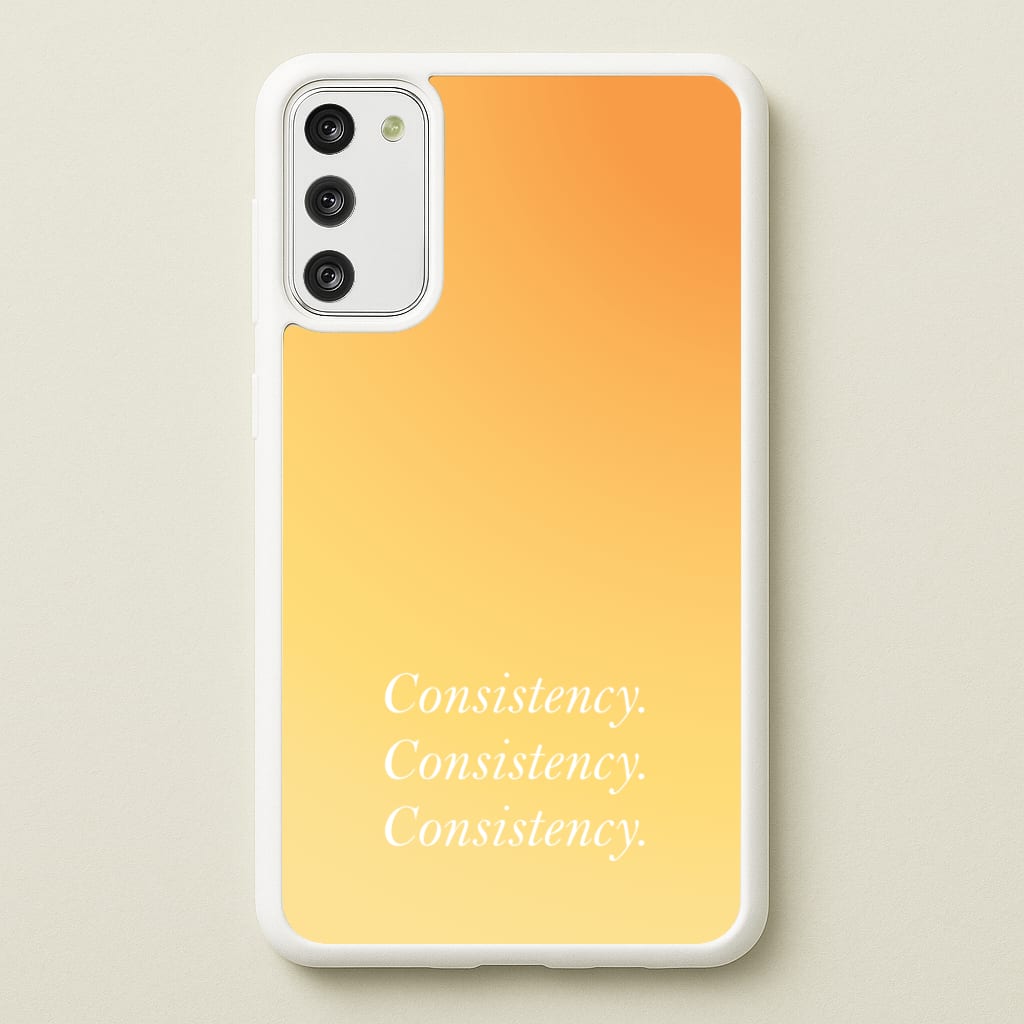 Consistency Yellow - Quotes Phone Case for Galaxy S20FE