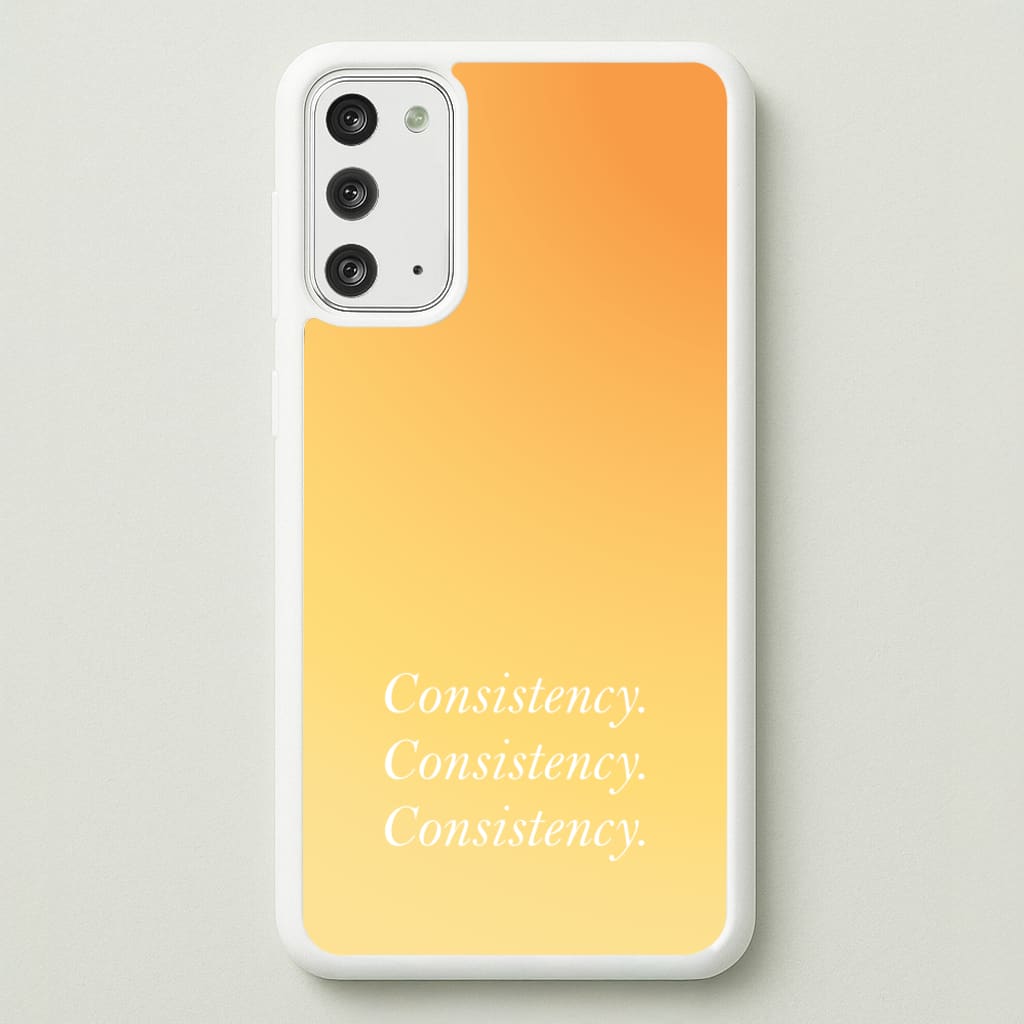 Consistency Yellow - Quotes Phone Case for Galaxy Note 20