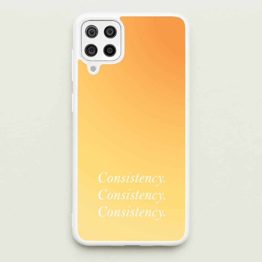Consistency Yellow - Quotes Phone Case for Galaxy A12