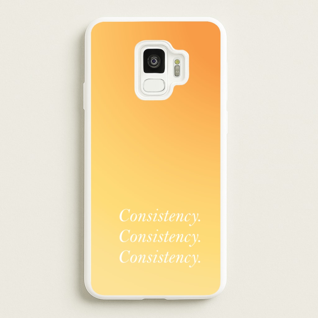 Consistency Yellow - Quotes Phone Case for Galaxy S9