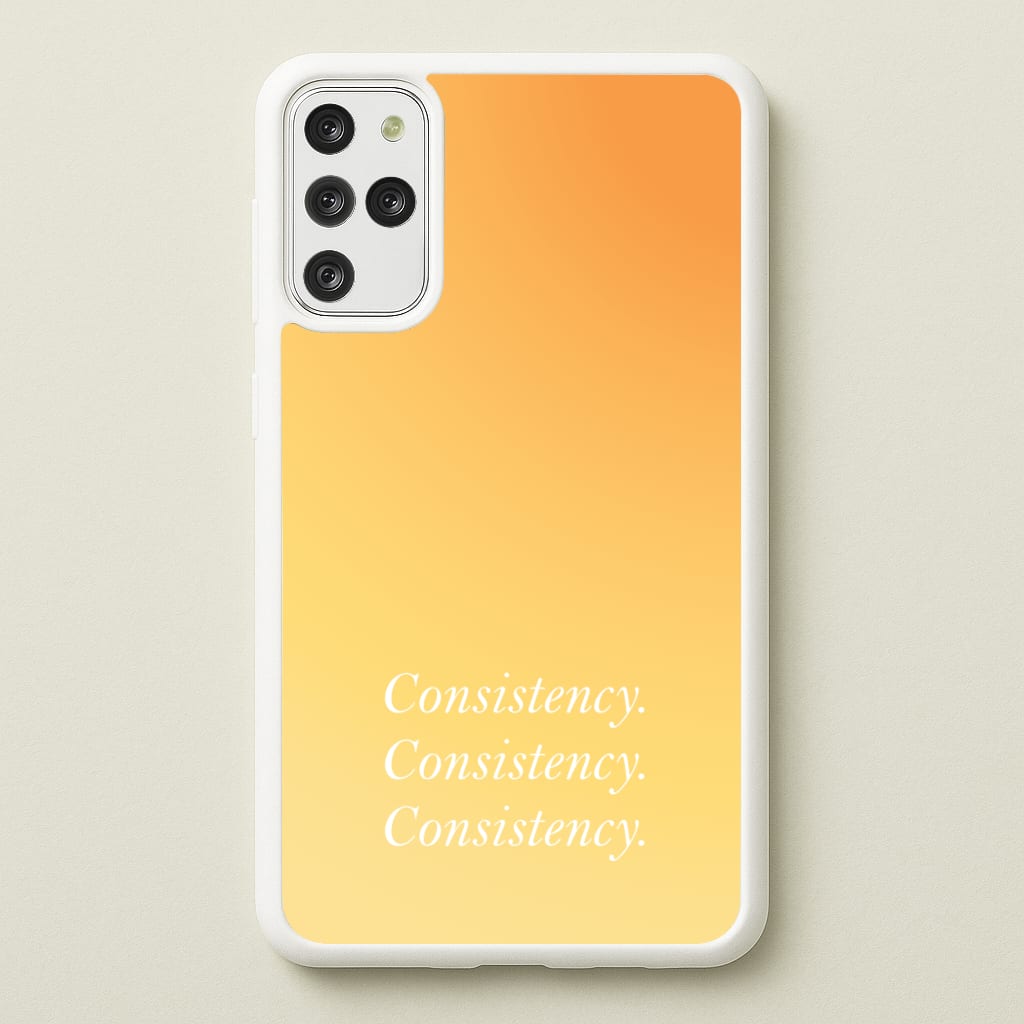 Consistency Yellow - Quotes Phone Case for Galaxy S20 Plus