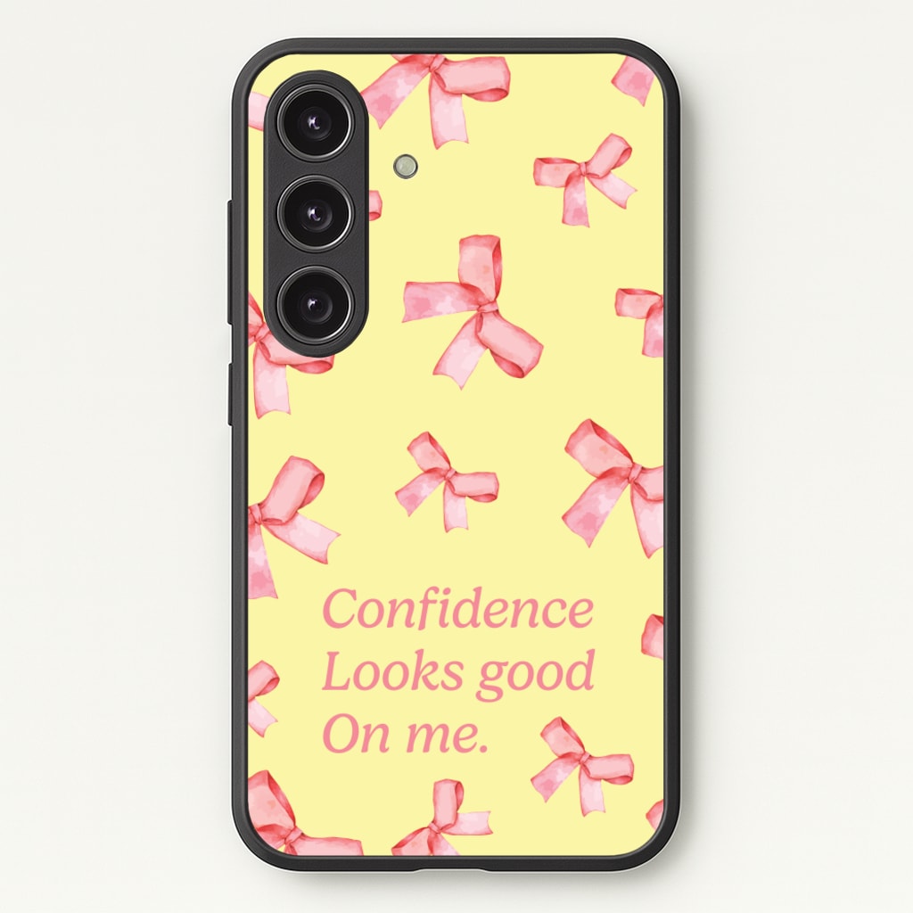 Coquette Confidence Looks Good On Me - Quotes Phone Case for Galaxy S24 Plus