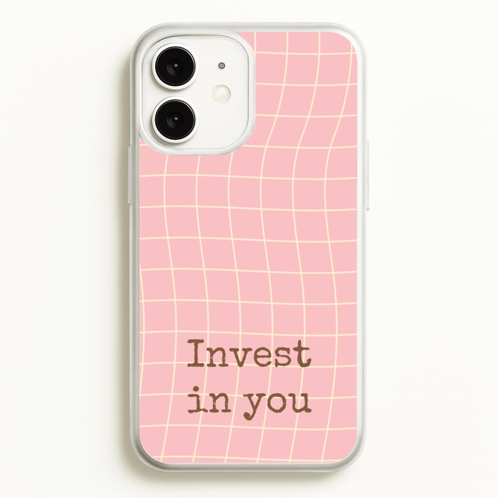 Invest In You, Baby Pink - Quotes Phone Case for iPhone 11