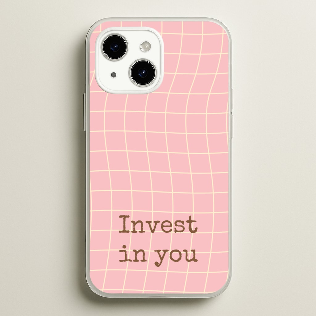 Invest In You, Baby Pink - Quotes Phone Case for iPhone 15 Plus