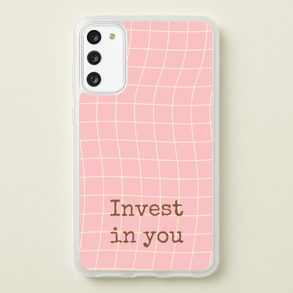Invest In You, Baby Pink - Quotes Phone Case for Galaxy S20FE