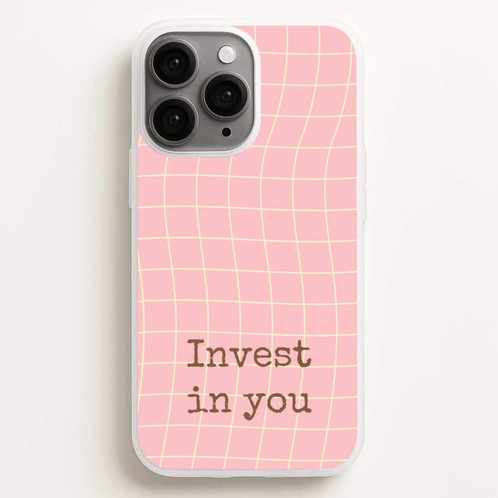Invest In You, Baby Pink - Quotes Phone Case for iPhone 12 Pro Max