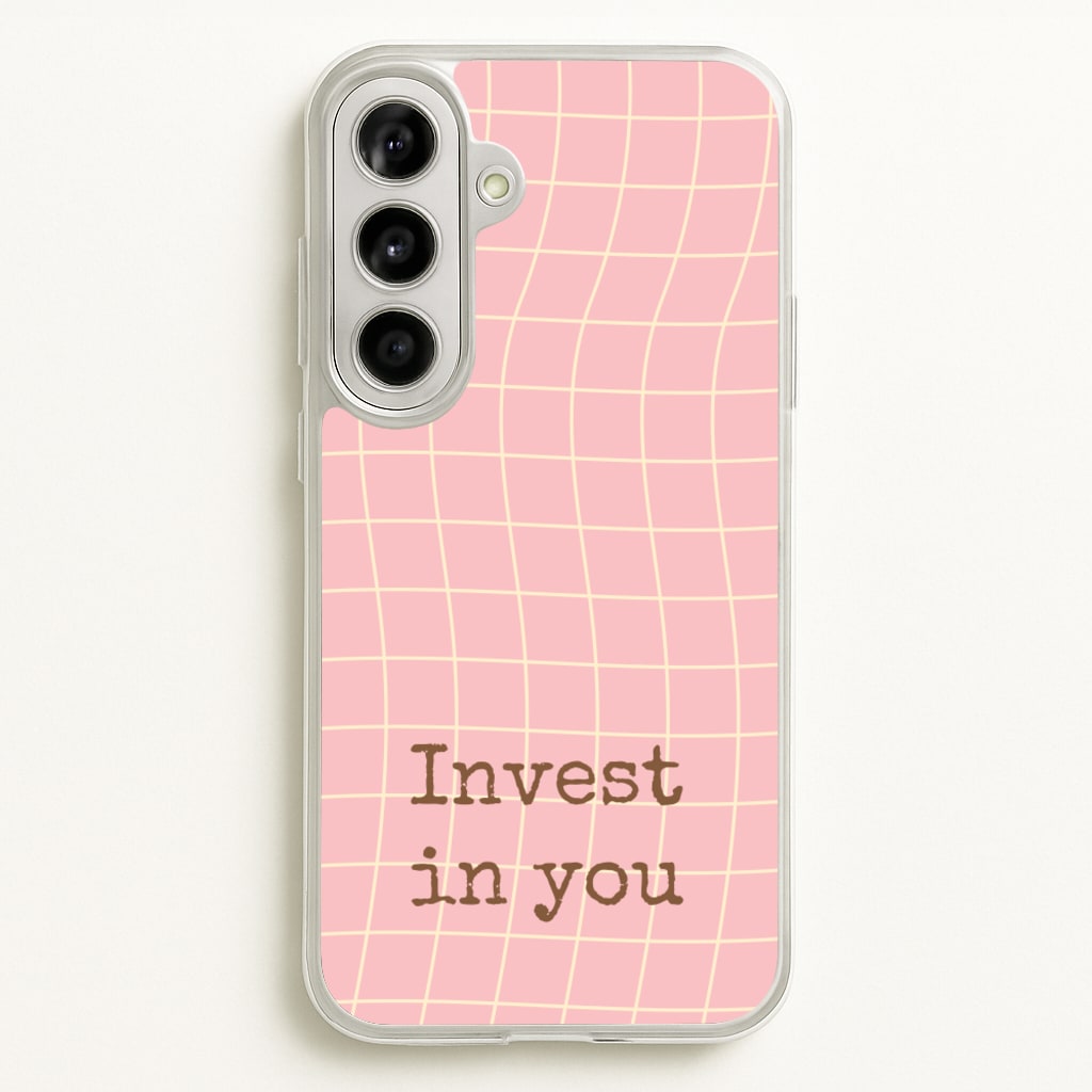 Invest In You, Baby Pink - Quotes Phone Case for Galaxy A56