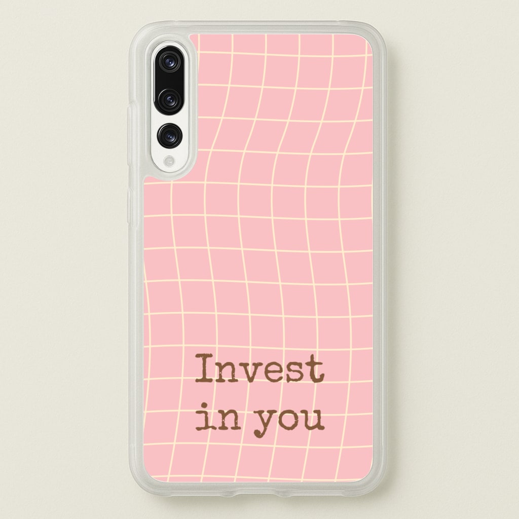 Invest In You, Baby Pink - Quotes Phone Case for Huawei P20 Pro