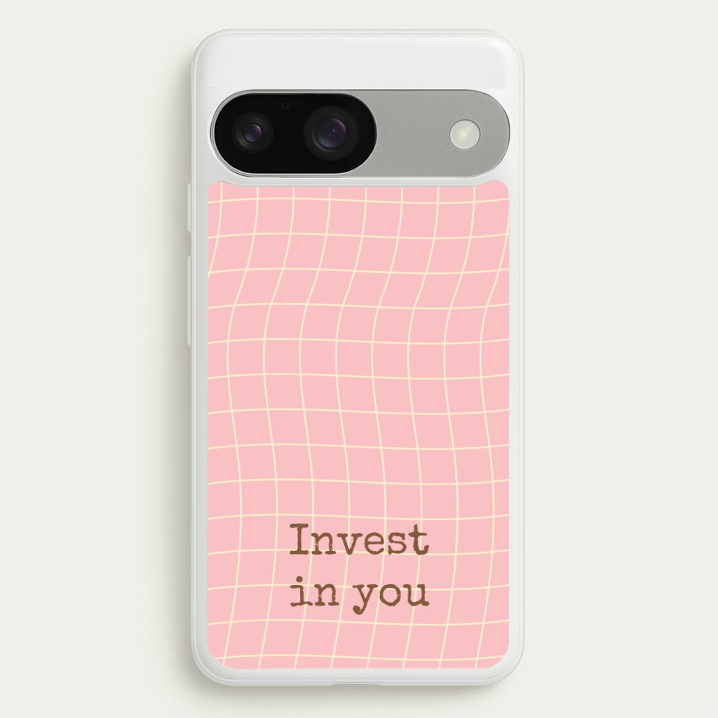 Invest In You, Baby Pink - Quotes Phone Case for Google Pixel 9 / 9 Pro