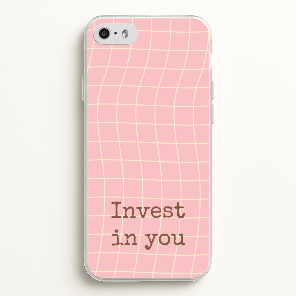 Invest In You, Baby Pink - Quotes Phone Case for iPhone 5 / 5s / SE 2016