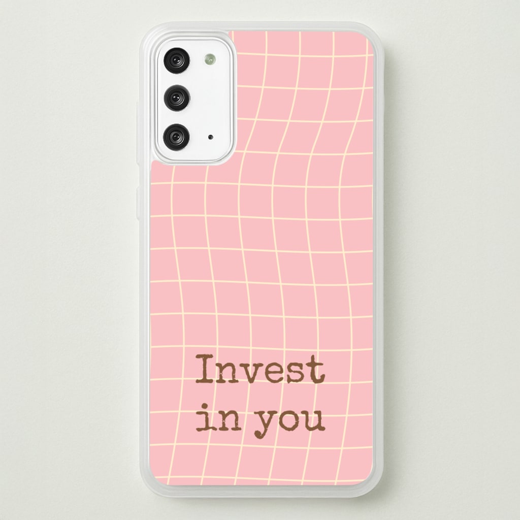 Invest In You, Baby Pink - Quotes Phone Case for Galaxy Note 20