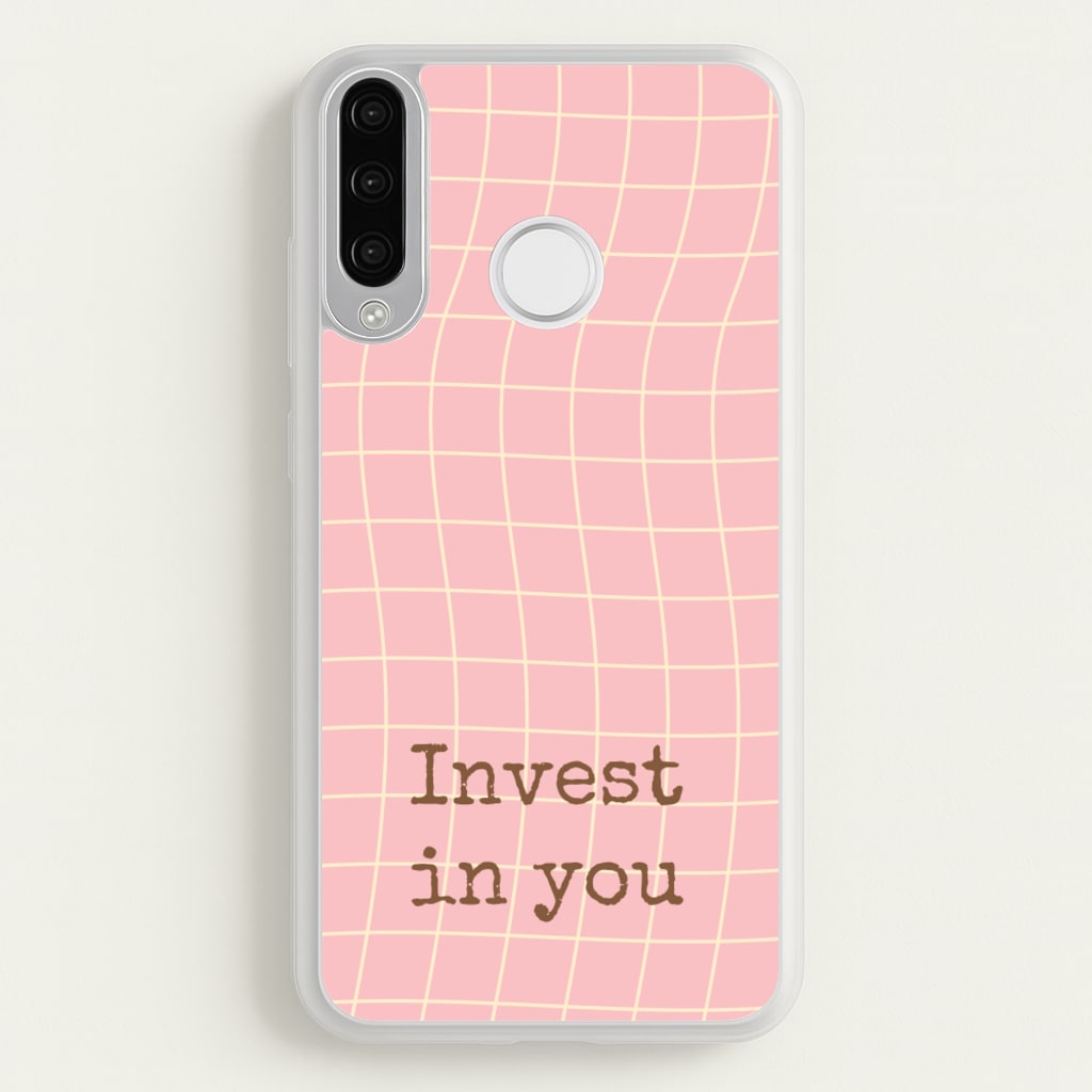 Invest In You, Baby Pink - Quotes Phone Case for Huawei P30 Lite