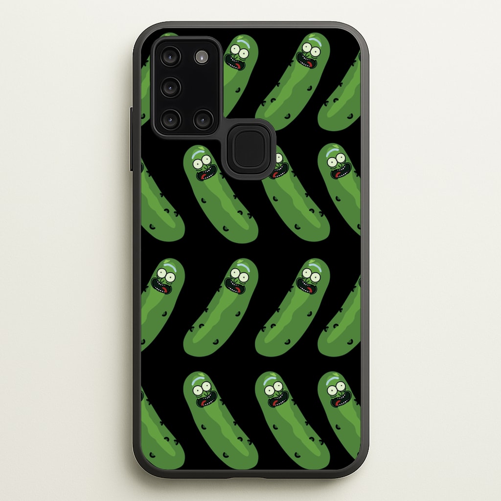 Pickle Rick Pattern - RAM - Rick And Morty Phone Case for Galaxy A21s