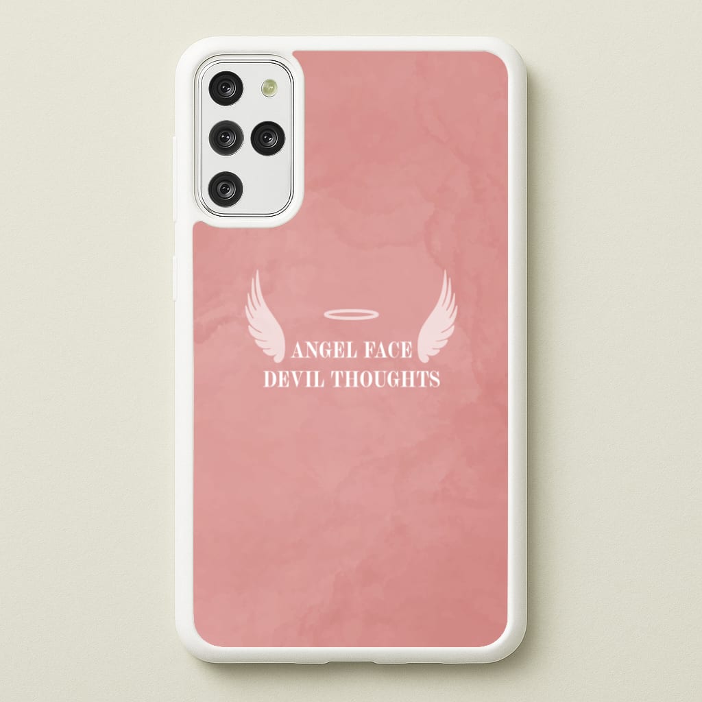 Angel Face Devil Thoughts - Quotes Phone Case for Galaxy S20 Plus