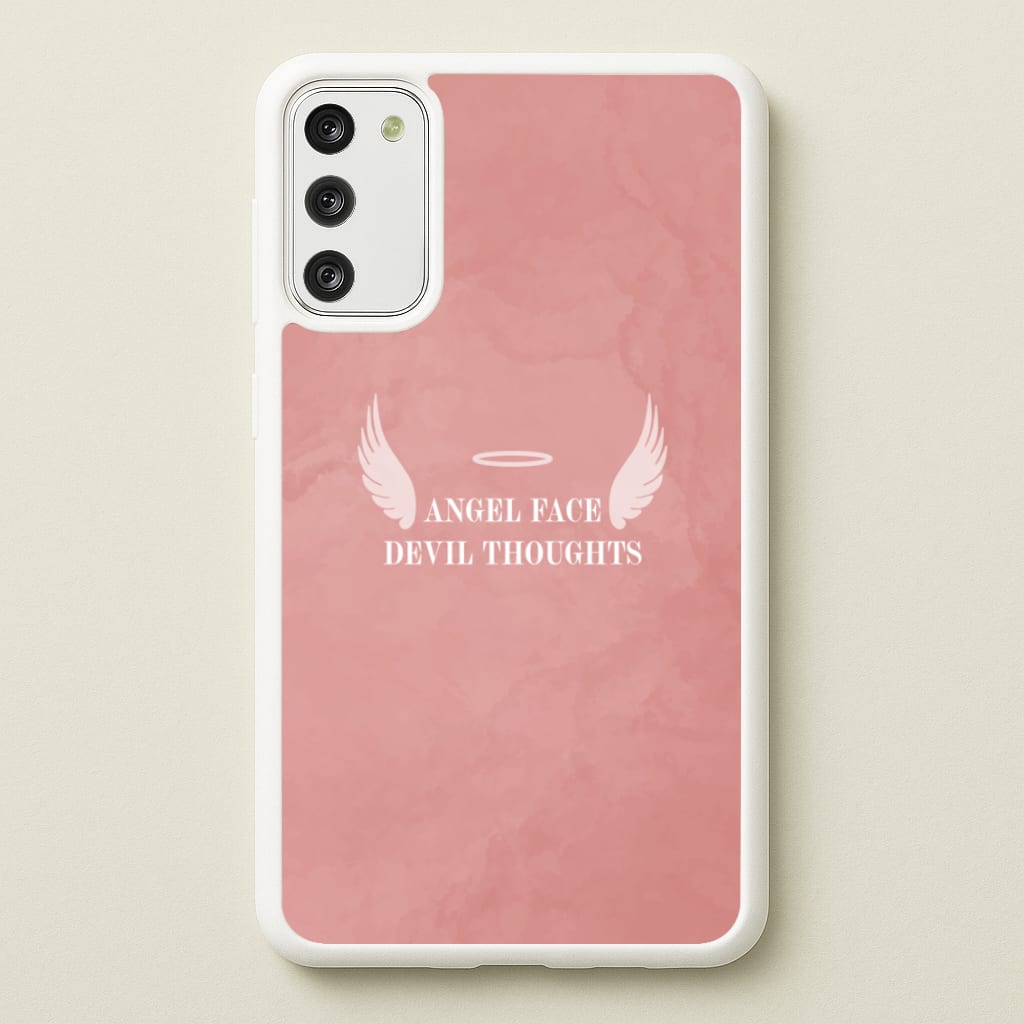 Angel Face Devil Thoughts - Quotes Phone Case for Galaxy S20