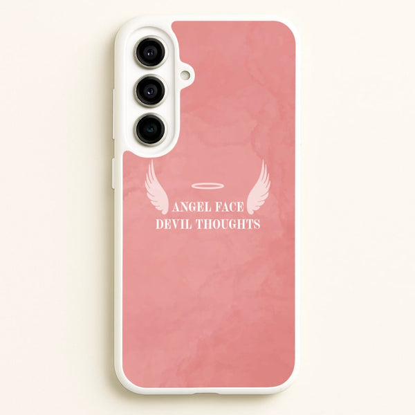 Angel Face Devil Thoughts - Quotes Phone Case for Galaxy A56
